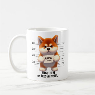 Add Name Text, Akita Dog Mug Shot
