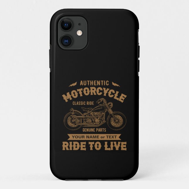Add Name Text,  Authentic Motorcycle Classic Ride  Case-Mate iPhone Case (Back)