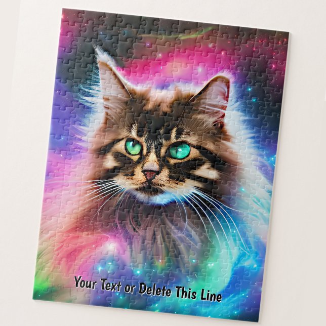Add Name Text, Beautiful Long Hair Cat In Space    Jigsaw Puzzle (Creator Uploaded)