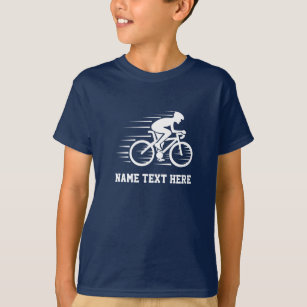 Add Name / Text Bicycle Speed Rider Racer White on T-Shirt
