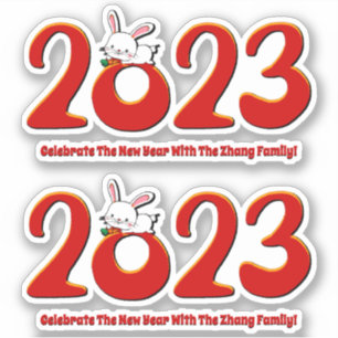 Add Name Text Chinese New Year 2023 Year of Rabbit