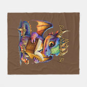 Add Name Text, Easily Distracted By Books Dragons Fleece Blanket (Front (Horizontal))