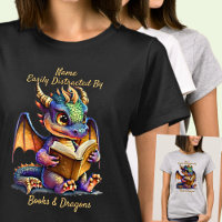 Add Name Text, Easily Distracted By Books Dragons