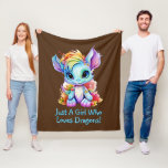 Add Name Text - Just a Girl Who Loves Dragons!    Fleece Blanket<br><div class="desc">Add a Name  or Change Text  - Just a Girl Who Loves Dragons - -  See my store for lots more great Dragon Gift Ideas</div>