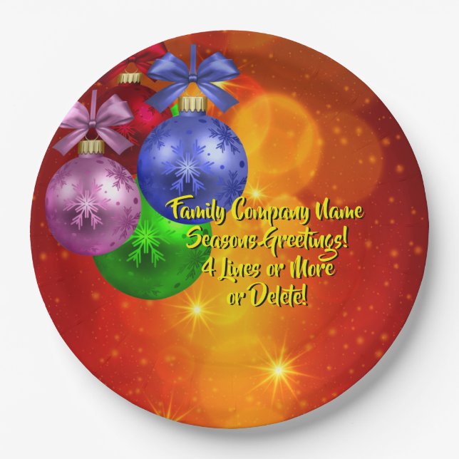 Add Name Text Matching Christmas 20xx 9" Paper Plate (Front)