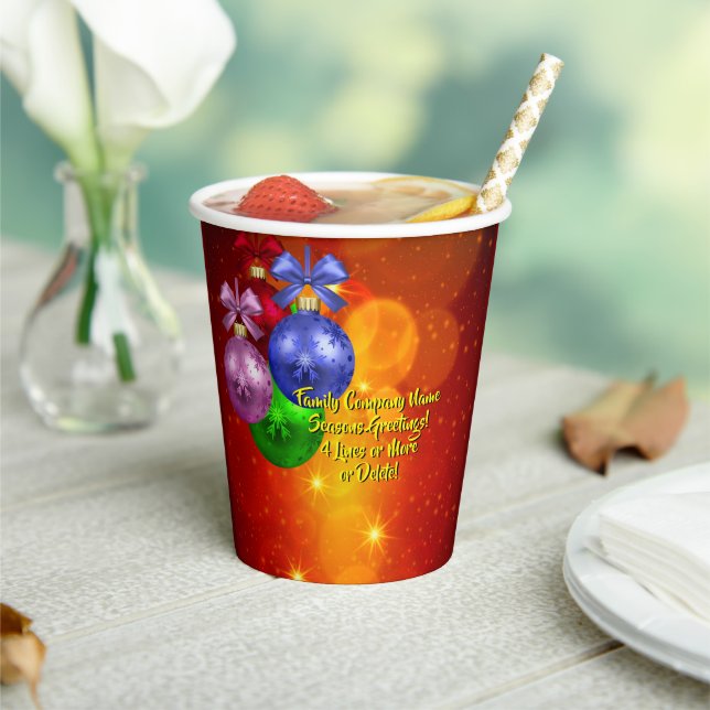 Add Name Text Matching Christmas 20xx Paper Cups (Insitu)
