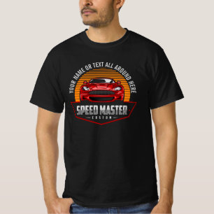 Add Name Text Red Custom SPEEDMASTER T-Shirt