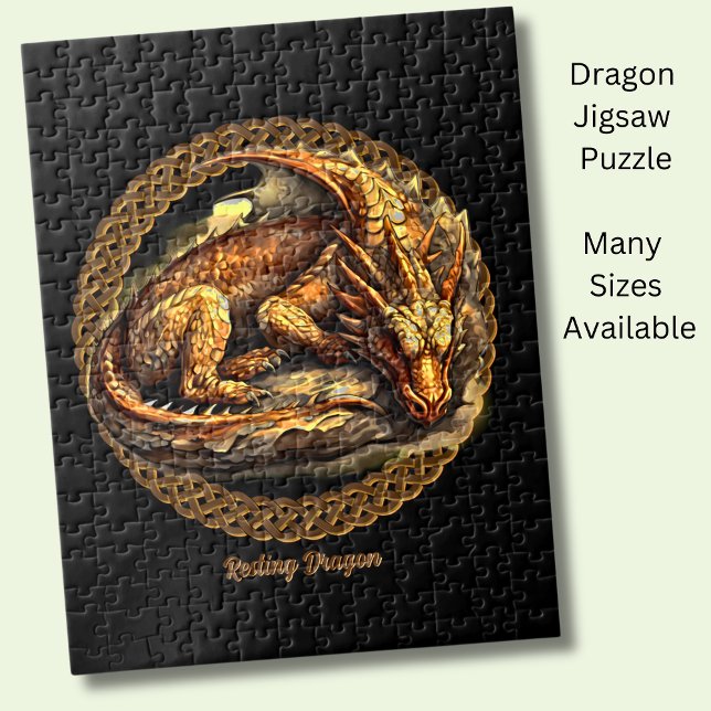Add Name Text, Resting Brown Dragon  Jigsaw Puzzle (Creator Uploaded)