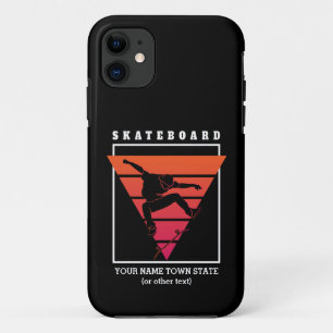 Add Name & Text Skateboard Geometric Triangle   iPhone 11 Case