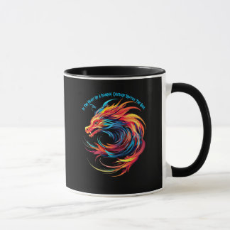 Add Name Text, Swirling Red Blue Dragon  Mug