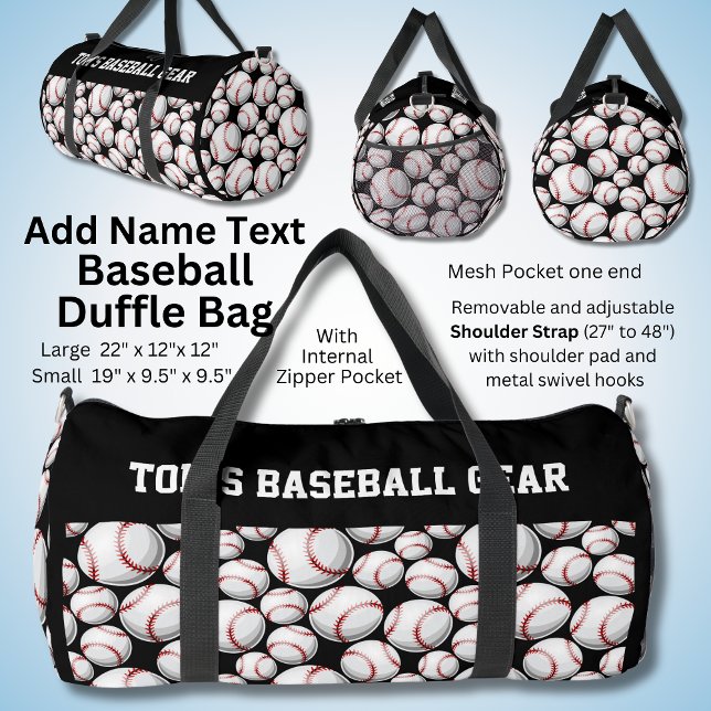 Add Name Text, Tom's Baseball Gear  Duffle Bag (Creator Uploaded)