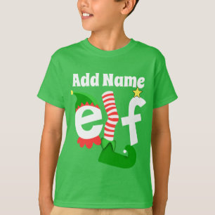 Add Name The Elf Christmas - Customised T-Shirt