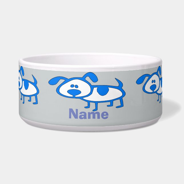 Add name to blue dot dog cartoon (Front)