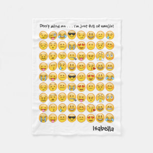 Add Name to Personalised Emoji Print Blanket