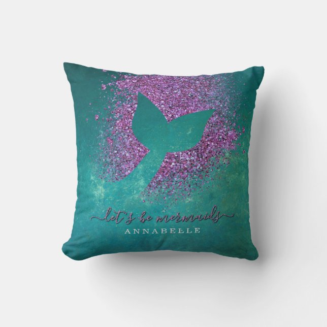 Add Name to Personalised Mermaid Tail Cushion (Front)