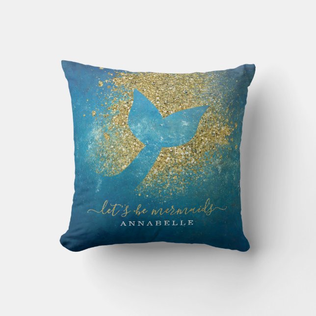 Add Name to Personalised Mermaid Tail Cushion (Front)