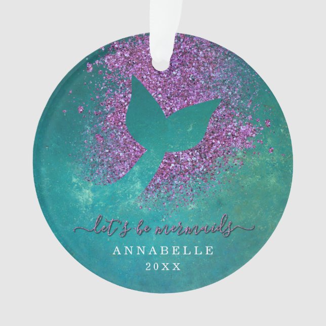 Add Name to Personalised Mermaid Tail Ornament (Front)