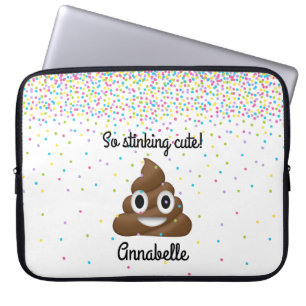 Add Name to Personalised Poop Emoji Laptop Sleeve