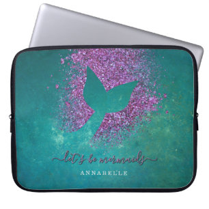 Add Name to Personalized Mermaid Tail Laptop Sleeve