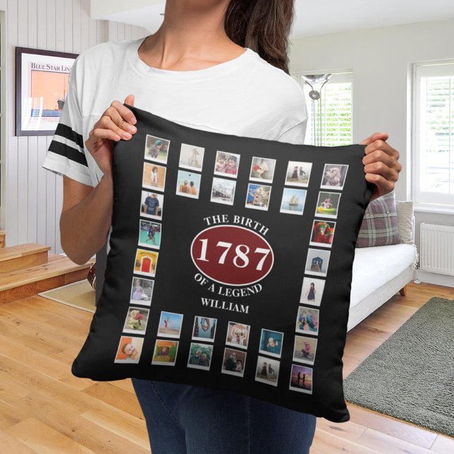 Add Name Year And Photos Birthday Cushion (Creator Uploaded)