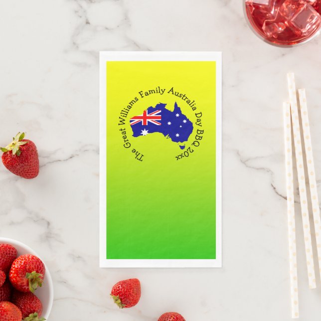 Add Name Year Australia Day BBQ  Napkin (Insitu)