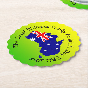 Add Name Year Australia Day BBQ Paper Coaster