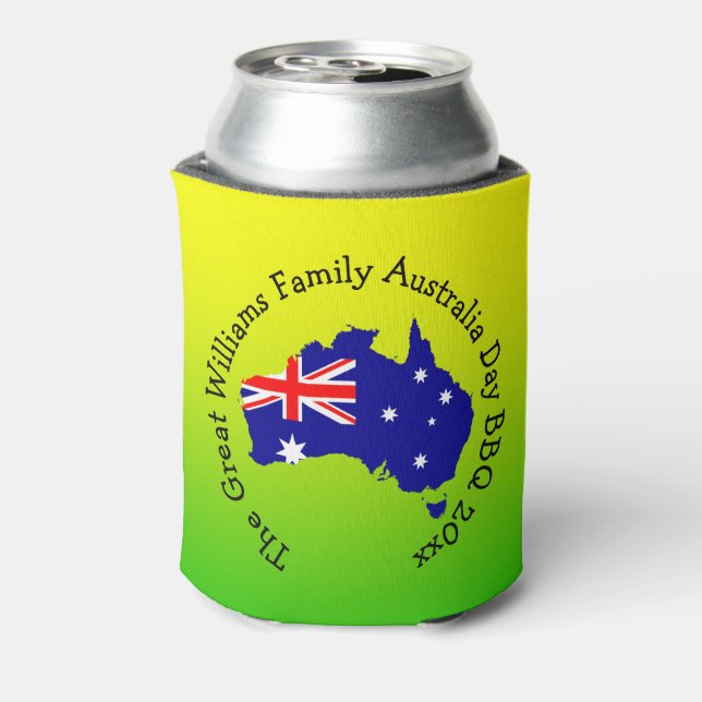 Add Name Year Australia Day BBQ Stubby Holder  (Can Back)
