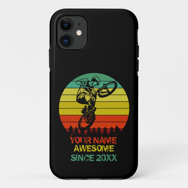 Add Name Year BMX Bike Rider Awesome Since  Case-Mate iPhone Case (Back)