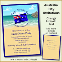 Add Name Year Date Australia Day Party Beach