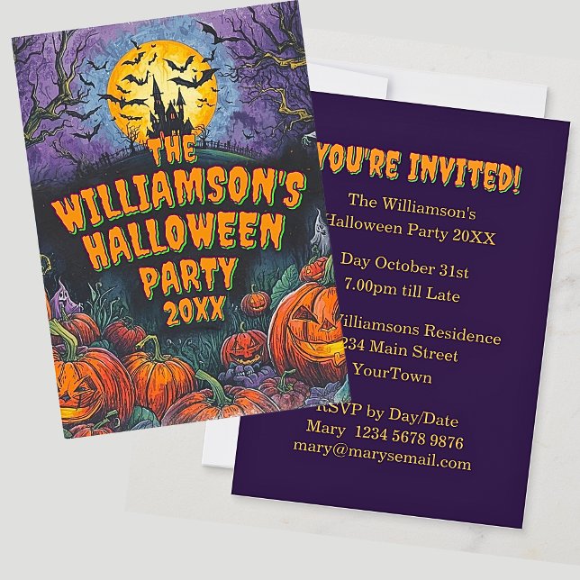 Add Name Year Halloween Party Invitation (Creator Uploaded)