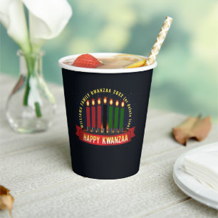 Add Name Year Kwanzaa Candles  Paper Cups