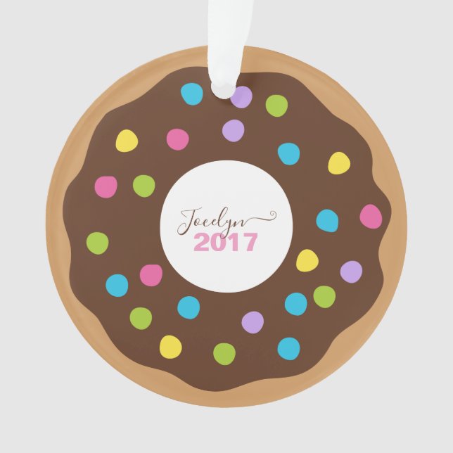 Add Name & Year - Personalised Doughnut Ornament (Front)