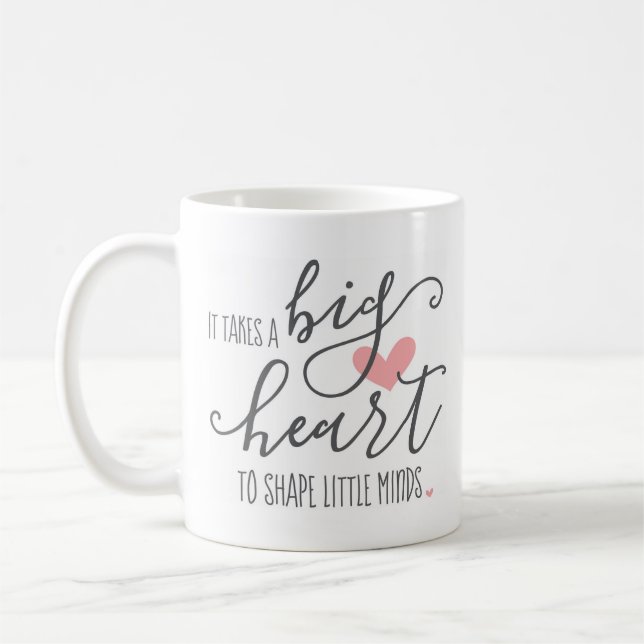 Add Name & Year, Personalised It Takes a Big Heart Coffee Mug (Left)