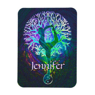Add Name Yoga Tree Magnet