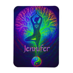 Add Name Yoga Tree Magnet