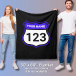 Add Name Your Number Racing Identification Blue    Fleece Blanket<br><div class="desc">Add your name or your team name - add your number - Also available in other colours (search  'Add Name Your Number Racing Identification' in my store) - See my store for more great bike gift ideas.</div>