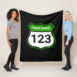 Add Name Your Number Racing Identification Green   Fleece Blanket<br><div class="desc">Add your name or your team name - add your number - Also available in other colours (search  'Add Name Your Number Racing Identification' in my store) - See my store for more great bike gift ideas.</div>