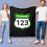 Add Name Your Number Racing Identification Green   Fleece Blanket<br><div class="desc">Add your name or your team name - add your number - Also available in other colours (search  'Add Name Your Number Racing Identification' in my store) - See my store for more great bike gift ideas.</div>