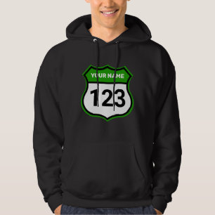 Add Name Your Number Racing Identification Green   Hoodie