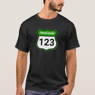 Add Name Your Number Racing Identification Green   T-Shirt
