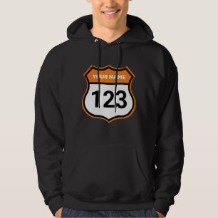 Add Name Your Number Racing Identification Orange  Hoodie