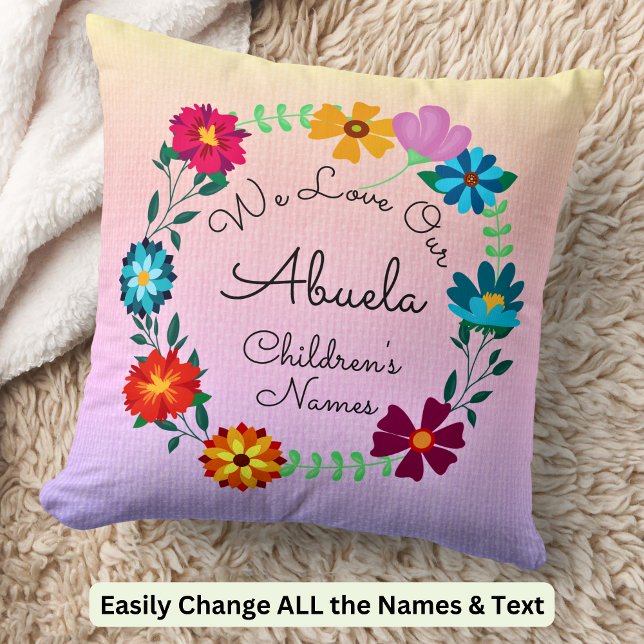 Add Names, Change Abuela - We Love Our Grandmother Cushion (Creator Uploaded)