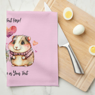 Add Names Change ALL Text Guinea Pigs Valentines + Tea Towel