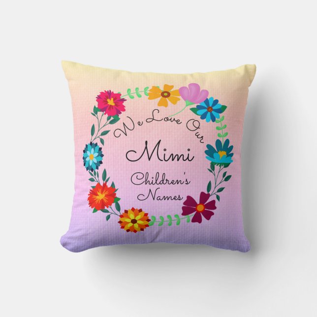 Add Names, Change Mimi - We Love Our Grandmother Cushion (Front)