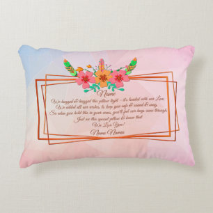 Add Names Edit Text, I We Hug Hugged Boho Flower Decorative Cushion