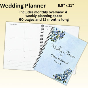Add Names Etc Blue Peony on Blue Wedding Planner