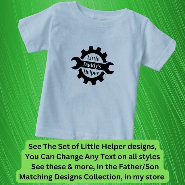 Add Names Grandpa's Daddy's Little Helper, Tools  Baby T-Shirt (Creator Uploaded)