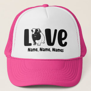 Add Names or Text, Guinea Pig LOVE on Trucker Hat