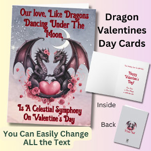 Add Names, Our Love Like Dragons Under the Moon Card