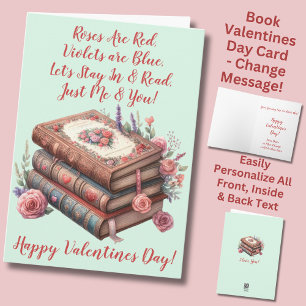 Add Names, Roses Are Red,  Green Valentines Day Card